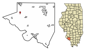 Randolph County Illinois Incorporated and Unincorporated areas Ruma Highlighted.svg