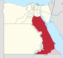 Peta Kegubernuran Al-Bahr al-Ahmar di Mesir