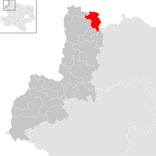 Location of the municipality of Reingers in the Gmünd district (clickable map)