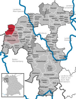 Läget för Remlingen i Landkreis Würzburg