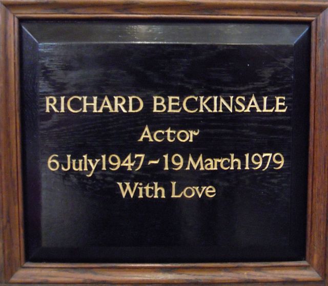 Beckinsale's memorial plaque in St Paul's in Covent Garden