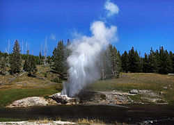 Purkautuva Riverside-geysir.