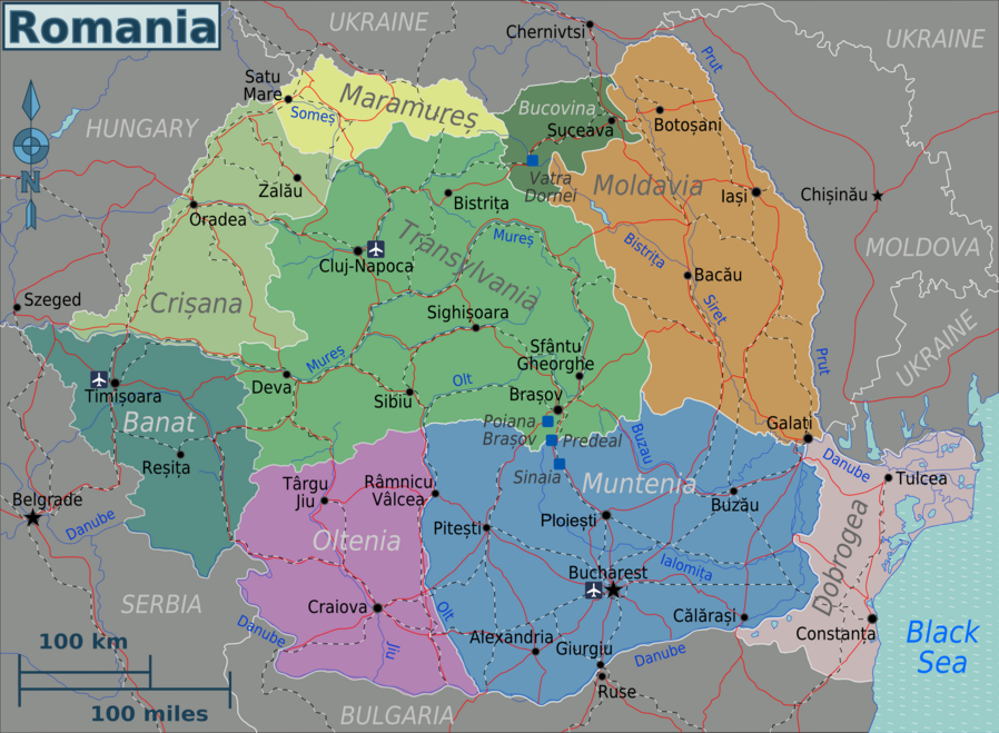 Румыния политическая карта