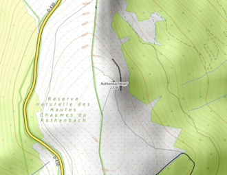 Carte topographique du Rothenbachkopf.