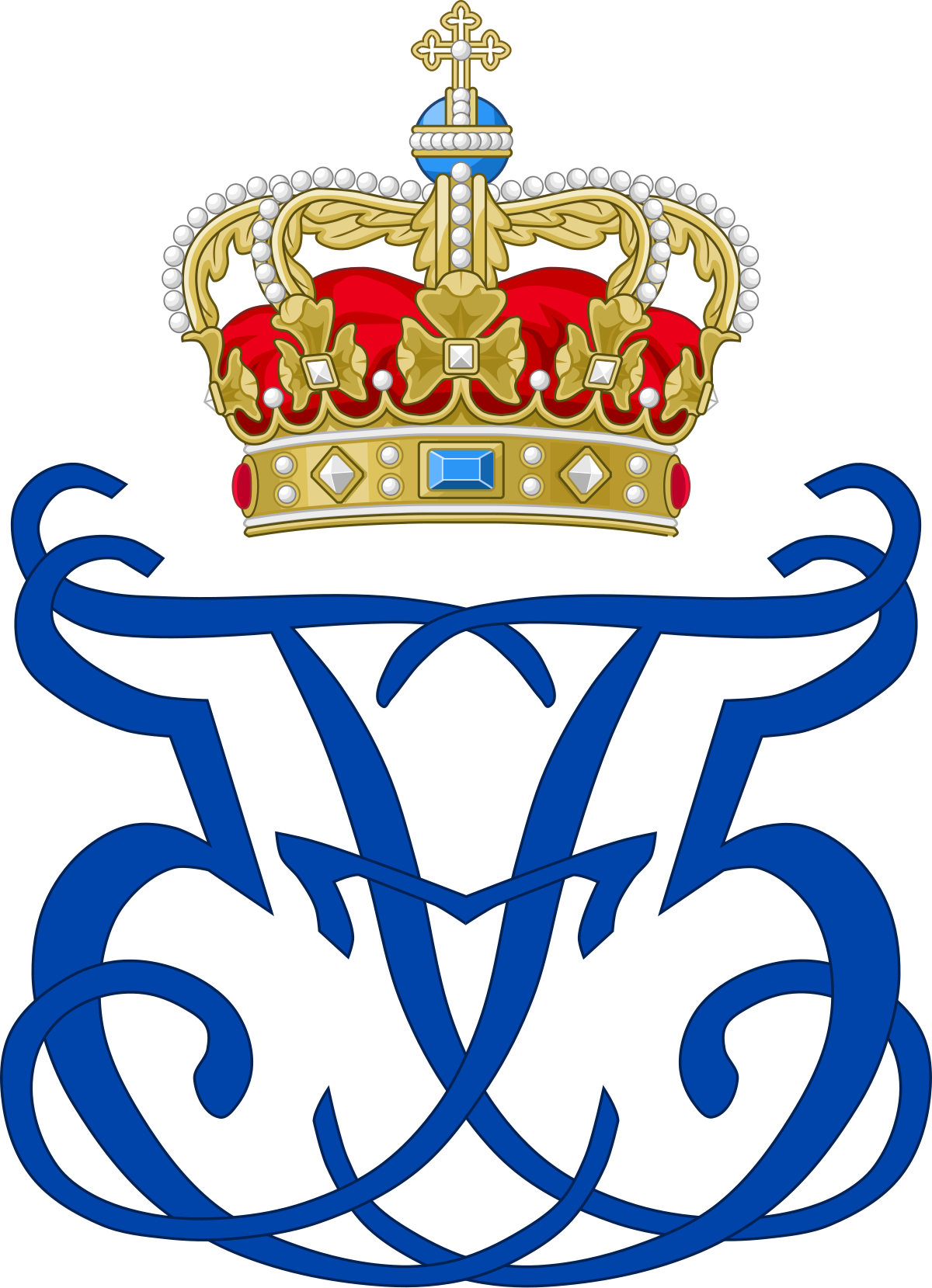 Download File Royal Monogram Of King Frederik V Of Denmark Svg Wikimedia Commons