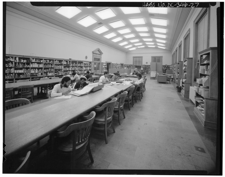 File:SECOND FLOOR, PERIODICAL ROOM - Howard University, Founders Library, 2400 Sixth Street Northwest, Washington, District of Columbia, DC HABS DC,WASH,236-A-27.tif