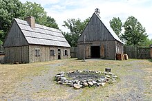 Chapel inside the mission palisade. Sainte Marie Among the Iroquois.JPG