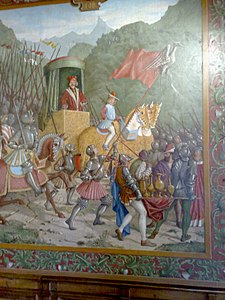 Fresco from the Salle des chevaliers, Castle of Gruyères