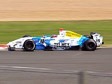 Salvador Duran driving for Interwetten at the Silverstone round of the 2008 World Series by Renault season. Salvador Duran 2008 WSBR Silverstone.jpg