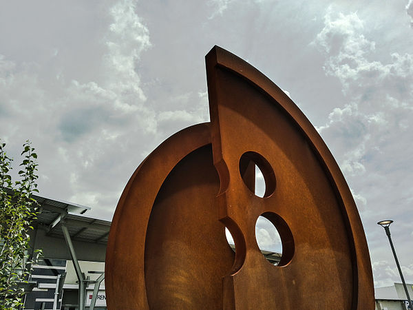 Image: Sculpture by Mohau Modisakeng at Entrance 03 of the Newcastle Mall