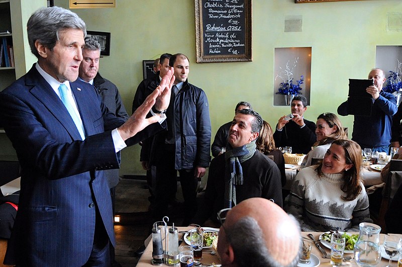 File:Secretary Kerry Greets Spanish Tourists After a Stop at a Berlin Restaurant (12236579475).jpg