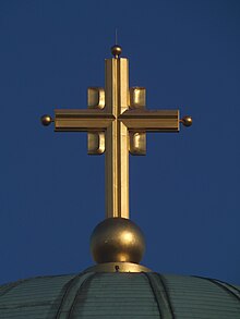 Serbia, Belgrade, Sait Sava Temple, cross on the top, 07.12.2011.jpg