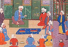 Shaykh Safi al-Din interpreting for his disciples various verses by distinguished poets (cropped).jpg