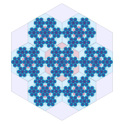 Sierpinski Hexagon Iterations 01-04.svg