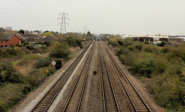 Four track railway approaching Cardiff from Newport, prior to electrification