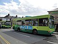 Southern Vectis 304 Brook Chine (HW54 BTY) and 310 Colwell Chine (HW54 BUJ), both Dennis Dart SLF/Plaxton Pointer 2 MPDs at the Co-op, Cowes, Isle of Wight on route 1. The two buses had bunched together and were unable to properly pull into the bus stop at the Co-op due to other buses using the stop for direct Bestival shuttle services.