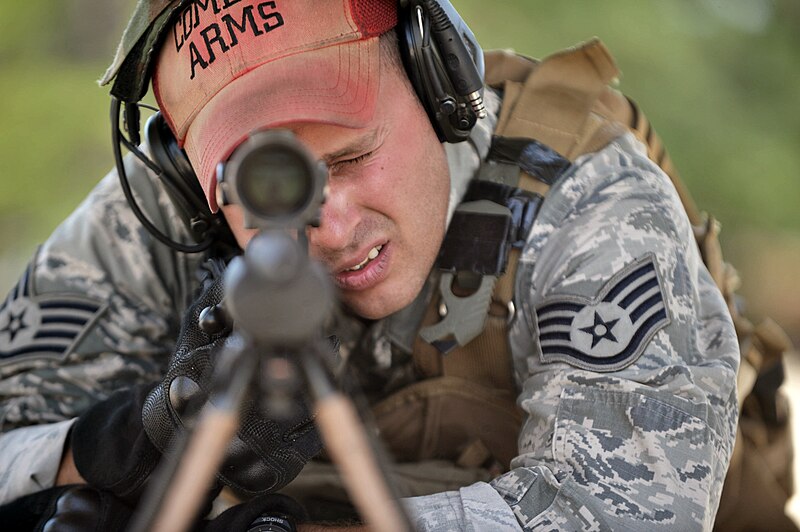 File:Staff Sgt. Joseph Pico trains at the firing range on Francis S. Gabreski Air National Guard Base, N.Y., July 17, 2015. Pico is a combat arms training and maintenance instructor with the 106th Rescue Wing.jpg