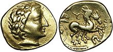 Gold stater of the Carnutes, 1st century BC Statere d'or a la tete de face frappe par les Carnutes.jpg