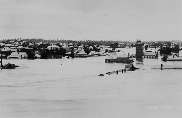 West End during the 1893 Brisbane flood