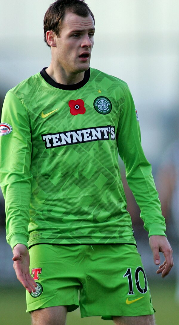 Stokes playing for Celtic against St Mirren, November 2010