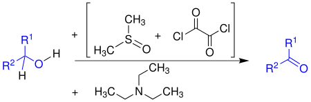 Reaktionsschema Swern-Oxidation