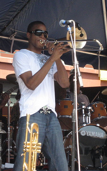 Trombone Shorty at the Satchmo SummerFest in August 2007