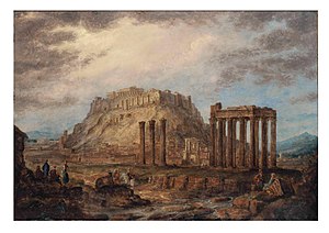 The Temple of the Olympian Zeus and the Acropolis in Athens in 1830.jpg