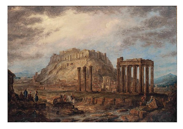 The Temple of the Olympian Zeus and the Acropolis in Athens in 1830.jpg