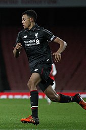 Alexander-Arnold playing for Liverpool U18 in 2016 Trent Alexander Arnold 2016.jpg