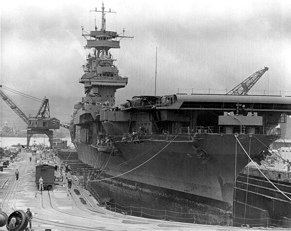 USS Yorktown at Pearl Harbor days before the battle