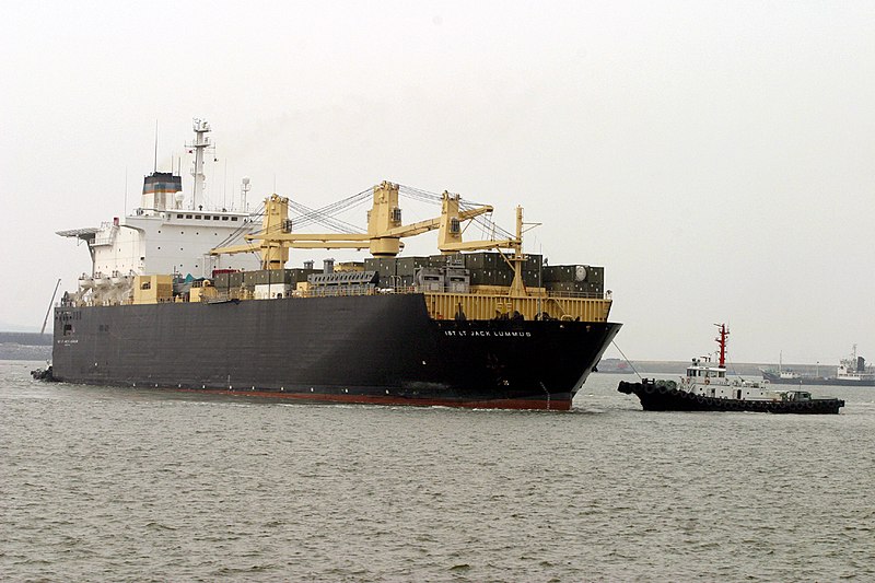 File:US Navy 040308-M-0000K-002 The maritime prepositing ship MV 1st Lt. Jack Lummus (T-AK 3011) pulls into Pyongtaek Port, South Korea.jpg