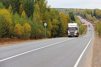 snelweg Izhevsk - Votkinsk - de grens van het Perm-gebied