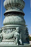 Ornate flagpole base by General Bronze