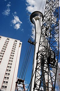 Stratosphere Big Shot, Las Vegas. No that's not an antenna on top of the  building, it's a thrill ride called the …