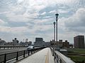A view of Central Iizuka from Yoshio Bridge 芳雄橋からの飯塚市街