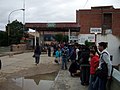 People queueing up to cross the border into Villazón