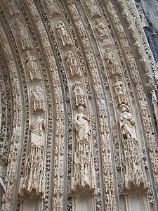 Details of the sculpture in the Voussures over the Portal of Notre-Dame