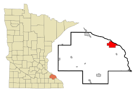 Wabasha County Minnesota Incorporated and Unincorporated areas Wabasha Highlighted.svg