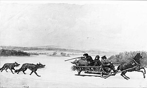 "La chasse des loups en Gothie occidentale" Fritz von Dardel 1847