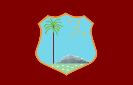 Former flag of the West Indies cricket team used until 1999. This flag became public domain but the current version is copyrighted.