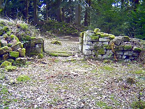 Brick doorway inside the castle ruins