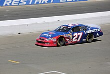 The No. 27 car at the 2018 Carneros 200 with William Byron driving.