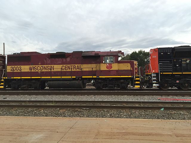 Wisconsin Central EMD GP38-2 at Stevens Point, Wisconsin in September 2015