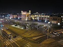 Wrocław Główny widoczny z okien hotelu