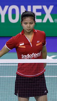 Yonex IFB 2013 - Eightfinal - Ma Jin - Zhong Qianxin — Nitya Krishinda Maheswari - Greysia Polii 01 (cropped).jpg