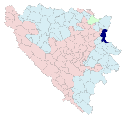 Kommunens läge i Bosnien och Hercegovina