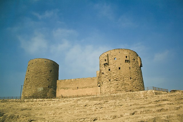 The two easternmost towers, fortified by al-Kamil in 1207: the Burj al-Ramla and the Burj al-Hadid