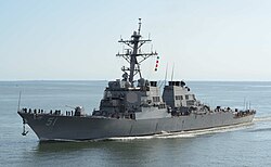 USS Arleigh Burke, the lead ship of her class of guided-missile destroyers. 130920-N-NX070-025 - USS Arleigh Burke (DDG-51).jpg
