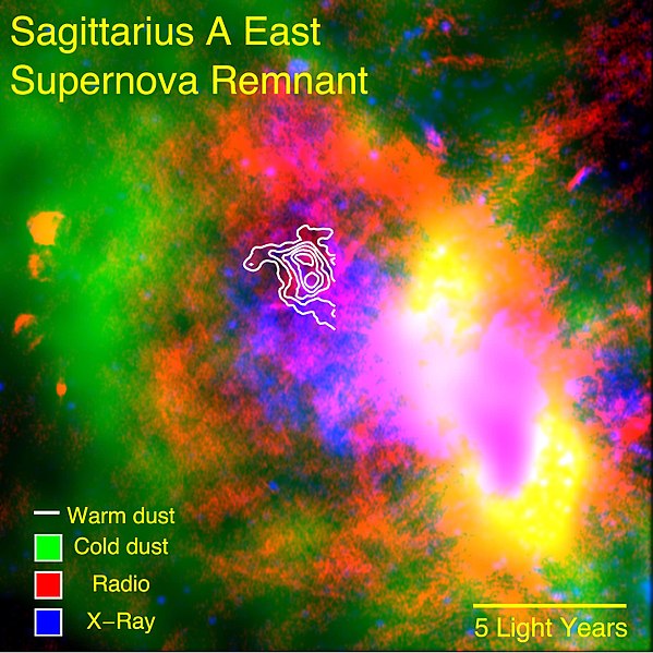 Supernova remnant ejecta producing planet-forming material seen in radio and X-ray