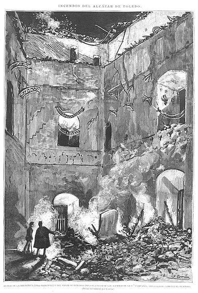 File:1887-01-15, La Ilustración Española y Americana, Incendio del alcázar de Toledo, Ruinas de la biblioteca, Comba, Rico.jpg